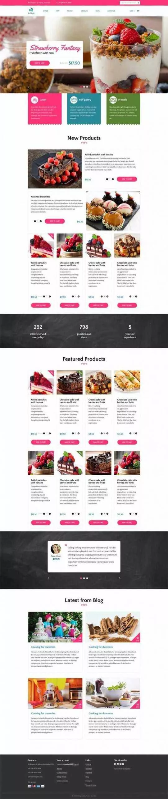 Bootstrap4响应式粉色甜品蛋糕店在线购买商城 - 轻创社