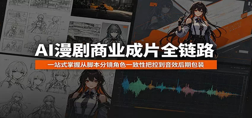 AI漫剧商业成片全链路：一站式掌握从脚本分镜角色一致性把控到音效后期包装 - 轻创社