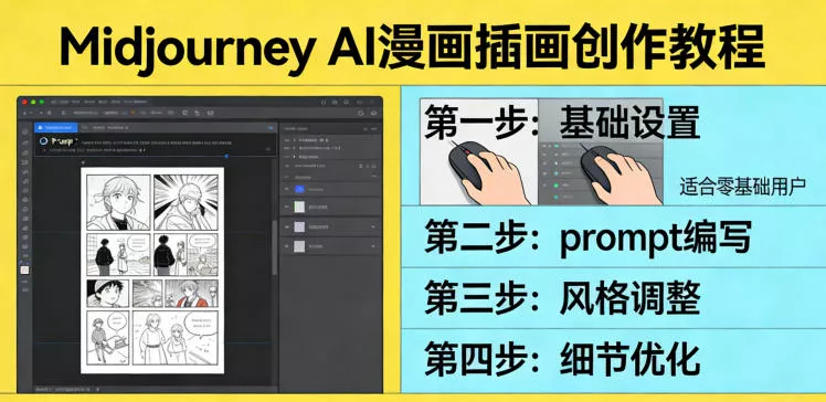 利用Midjourney AI人工智能轻松创作漫画插画教程，零基础创作完整漫画插画 - 轻创社