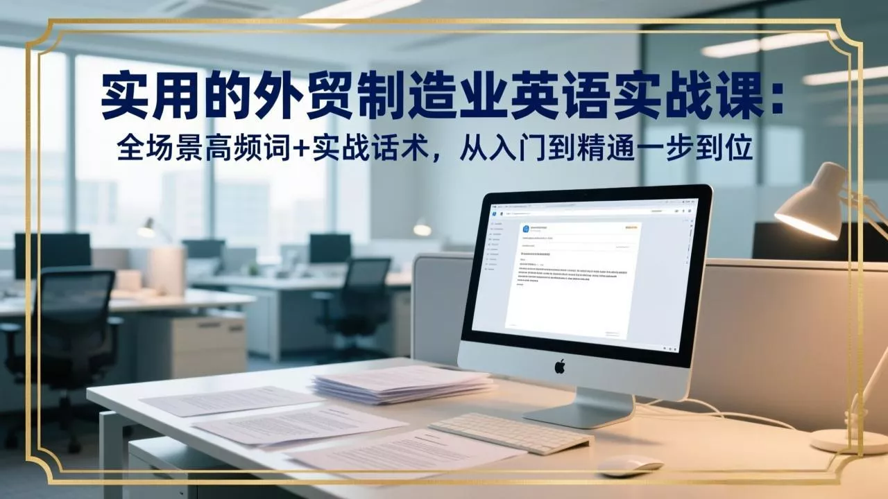 实用的外贸制造业英语实战课：全场景高频词+实战话术，从入门到精通一步到位 - 轻创社