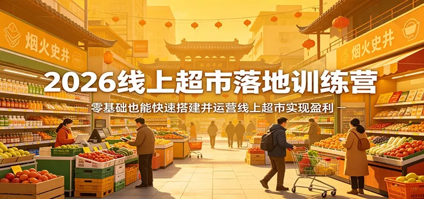2026线上超市落地训练营，零基础也能快速搭建并运营线上超市实现盈利 - 轻创社