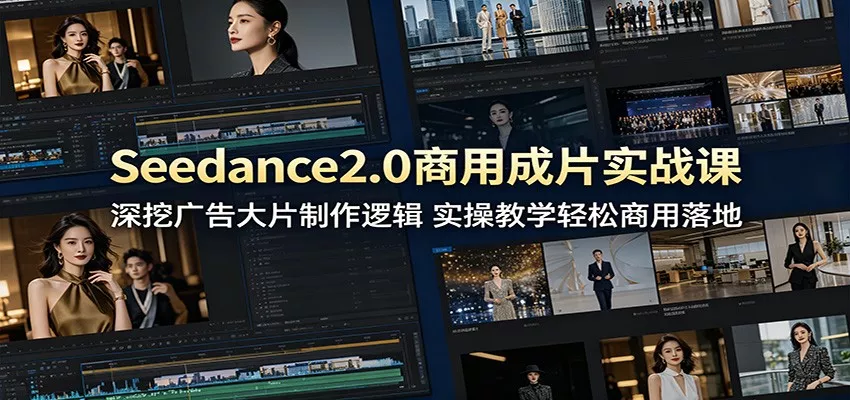 Seedance2.0商用成片实战课：深挖广告大片制作逻辑，实操教学轻松商用落地 - 轻创社