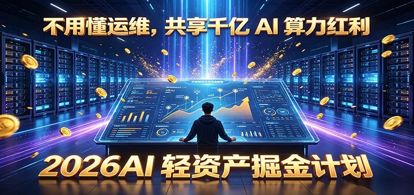不用懂运维，共享千亿 AI 算力红利，2026AI 轻资产掘金计划 - 轻创社
