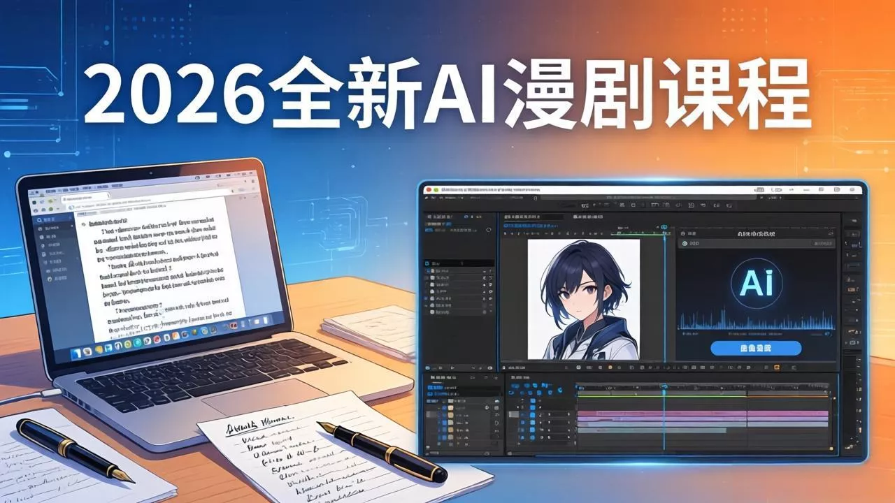 2026全新AI漫剧课程：覆盖创作全链路，教你写作分镜剪辑配音一站式打造漫剧作品 - 轻创社