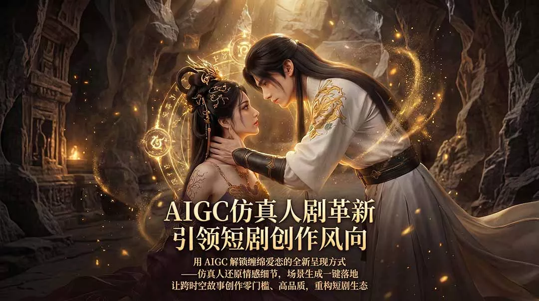 AIGC 仿真人短剧创作革新，解锁仙侠爱恋全新呈现，一键出高质场景，零门槛打造爆款剧集 - 轻创社