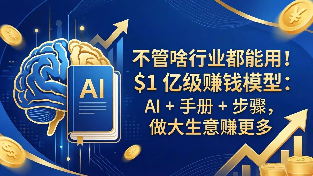 不管啥行业都能用！$1 亿级赚钱模型：AI + 手册 + 步骤，做大生意赚更多 - 轻创社
