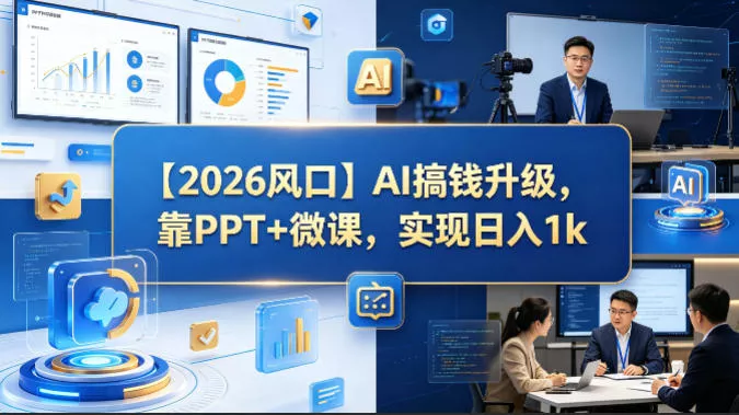 【2026风口】AI搞钱升级，靠PPT+微课，实现日入1k - 轻创社