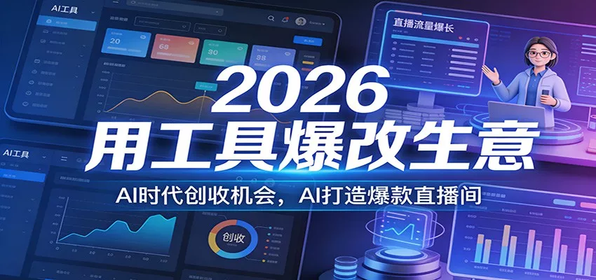 2026用工具爆改生意，AI时代创收机会，AI打造爆款直播间 - 轻创社