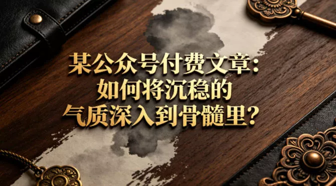 某公众号付费文章:如何将沉稳的气质深入到骨髓里? 某公众号付费文章:如何将沉稳的气质深入到骨髓里?