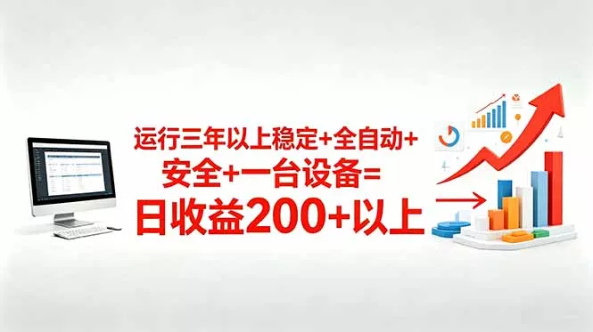 三年以上稳定+全自动+安全+一台设备=日收益200+ - 轻创社