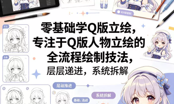 零基础学Q版立绘，专注于Q版人物立绘的全流程绘制技法，层层递进，系统拆解 - 轻创社