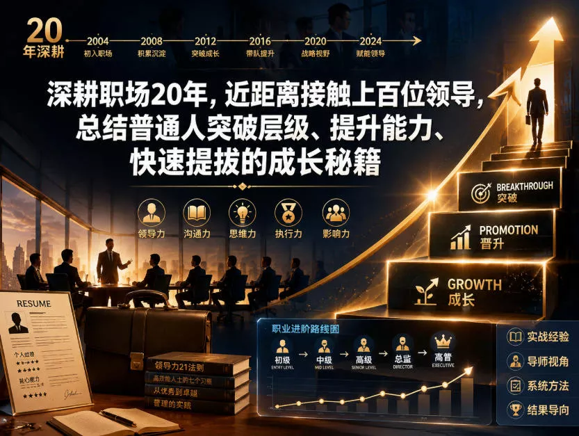 付费文章：深耕职场20年，近距离接触上百位领导，总结普通人突破层级、提升能力、快速提拔的成长秘籍(全网独家干货) - 轻创社