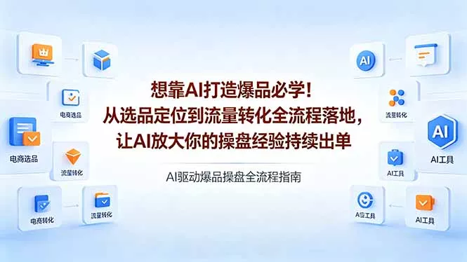 想靠AI打造爆品必学！从选品定位到流量转化全流程落地，让AI放大你的操盘经验持续出单 - 轻创社