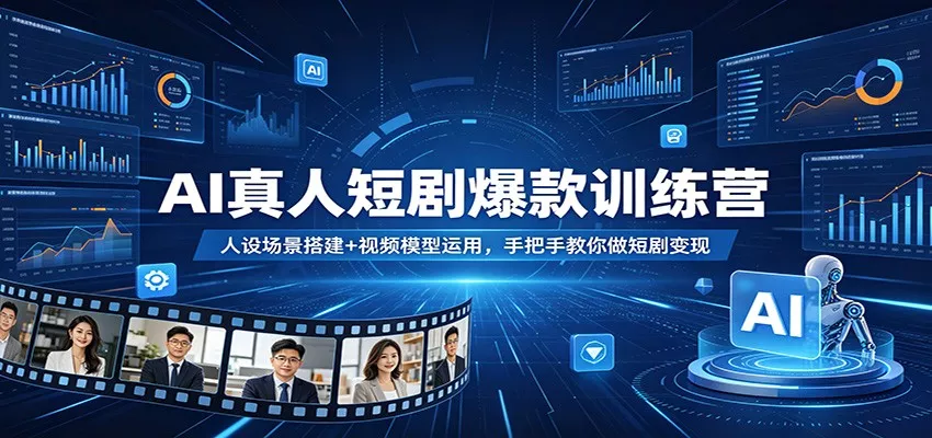 AI真人短剧爆款训练营：人设场景搭建+视频模型运用，手把手教你做短剧变现 - 轻创社