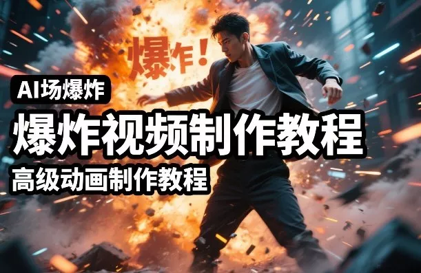 AI场景爆炸视频制作教程，利用人物实拍视频制作出高级的动画特效 - 轻创社
