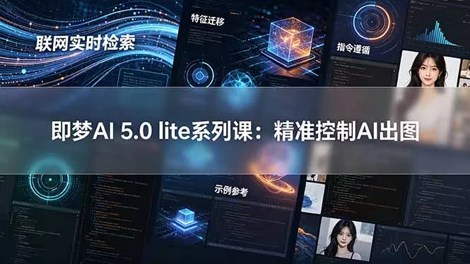 即梦AI 5.0 lite实战课：联网实时检索+特征迁移+指令遵循+示例参考，精准控制AI出图 - 轻创社