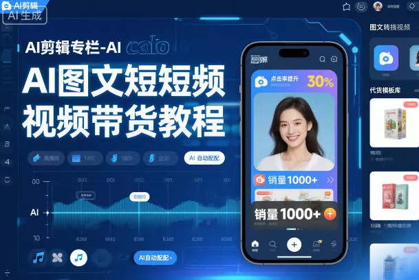 AI剪辑专栏-AI图文短视频带货教程 - 轻创社