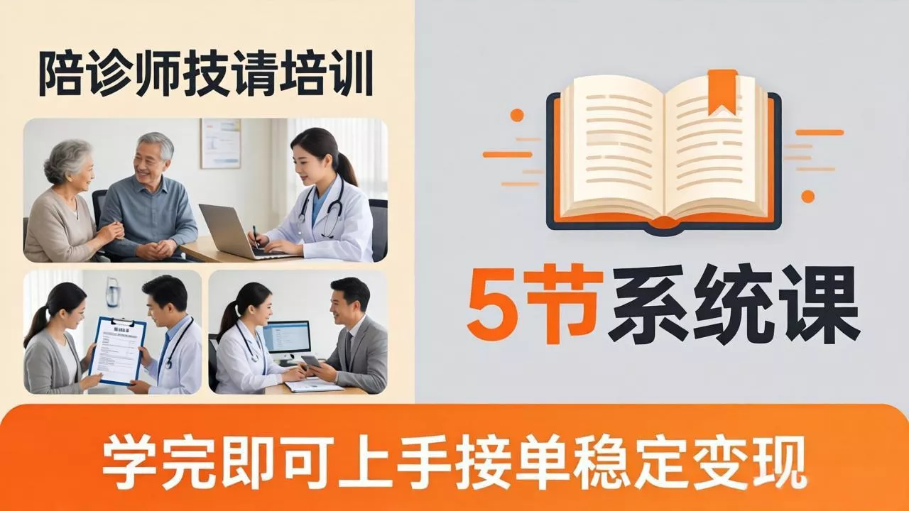 想做陪诊师不知从何下手？5节系统课教你掌握核心技能，学完即可上手接单稳定变现 - 轻创社