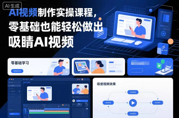 AI视频制作实操课程，零基础也能轻松做出吸睛AI视频 - 轻创社