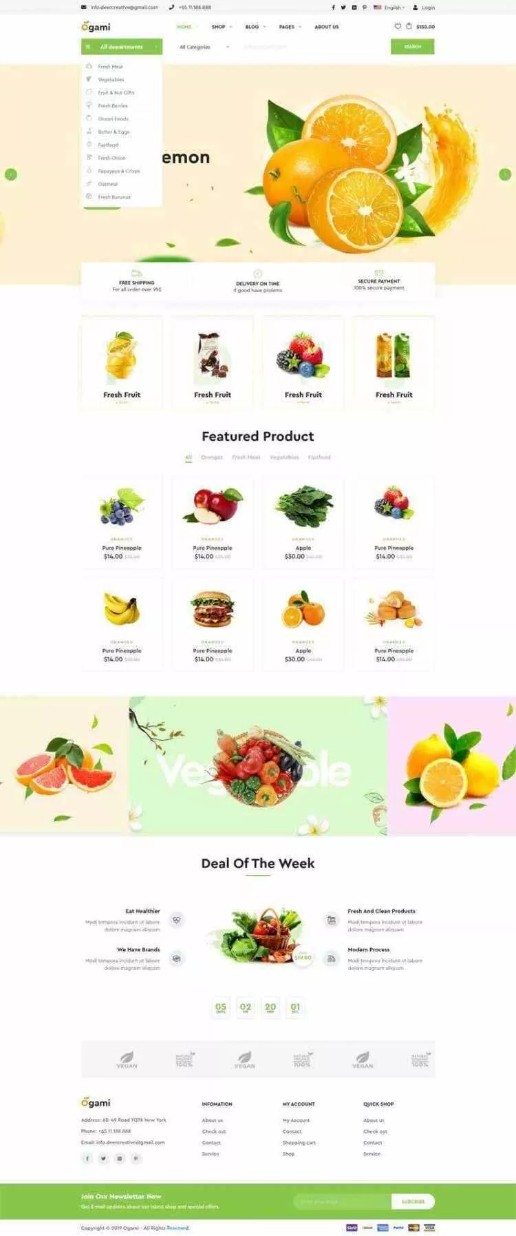 多用途的响应式食品商城网站 - 轻创社