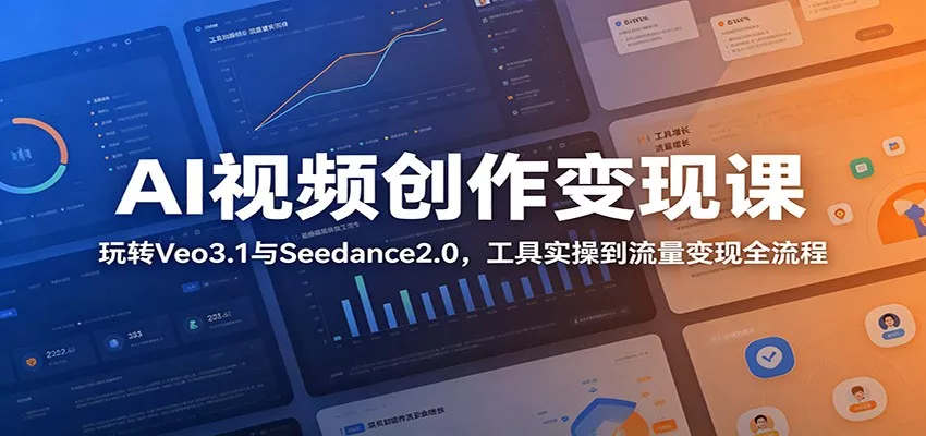 AI视频创作变现课：玩转Veo3.1与Seedance2.0，工具实操到流量变现全流程 - 轻创社