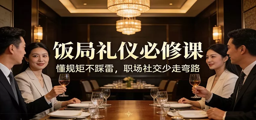 公众号收费文章：《饭局礼仪必修课：懂规矩不踩雷，职场社交少走弯路》 - 轻创社