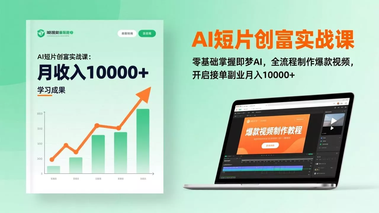 AI短片创富实战课：零基础掌握即梦AI，全流程制作爆款视频，开启接单副业月入10000+(更新 - 轻创社