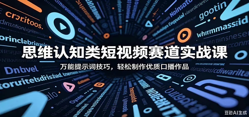 思维认知类短视频赛道实战课：万能提示词技巧，轻松制作优质口播作品 - 轻创社
