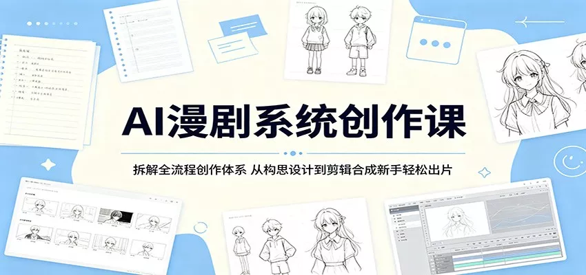 AI漫剧系统创作课：拆解全流程创作体系，从构思设计到剪辑合成新手轻松出片 - 轻创社