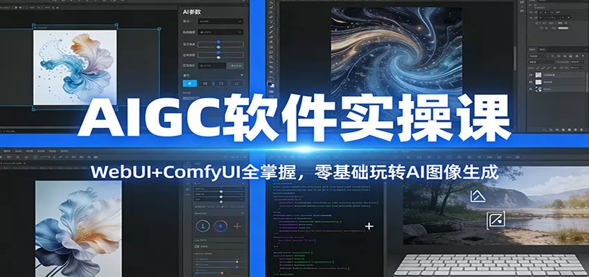 AIGC软件实操课：WebUI+ComfyUI全掌握，零基础玩转AI图像生成 - 轻创社