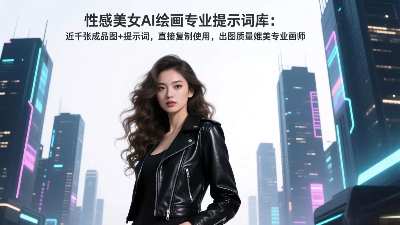 性感美女AI绘画专业提示词库：近千张成品图+提示词，直接复制使用，出图质量媲美专业画师 - 轻创社
