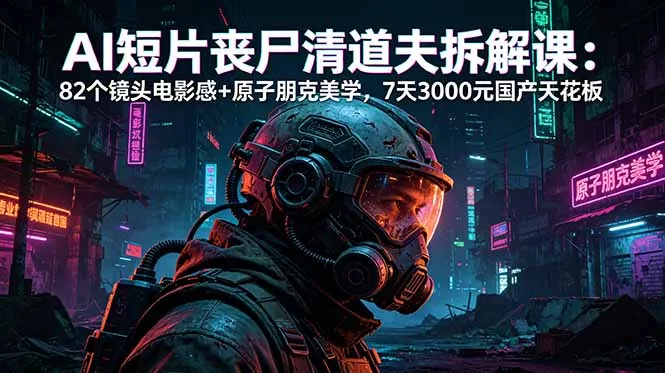 AI短片《丧尸清道夫》拆解课：82个镜头电影感+原子朋克美学，7天3000元国产天花板 - 轻创社
