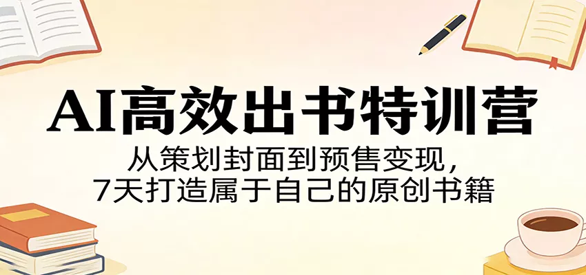 AI高效出书特训营：从策划封面到预售变现，7天打造属于自己的原创书籍 - 轻创社