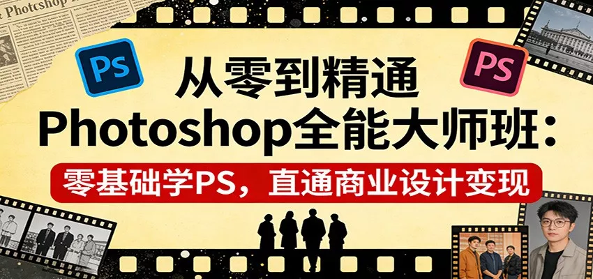 从零到精通Photoshop全能大师班：零基础学PS，直通商业设计变现 - 轻创社