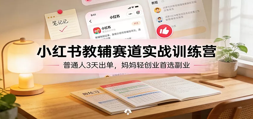 小红书教辅赛道实战训练营：普通人3天出单，妈妈轻创业首选副业 - 轻创社