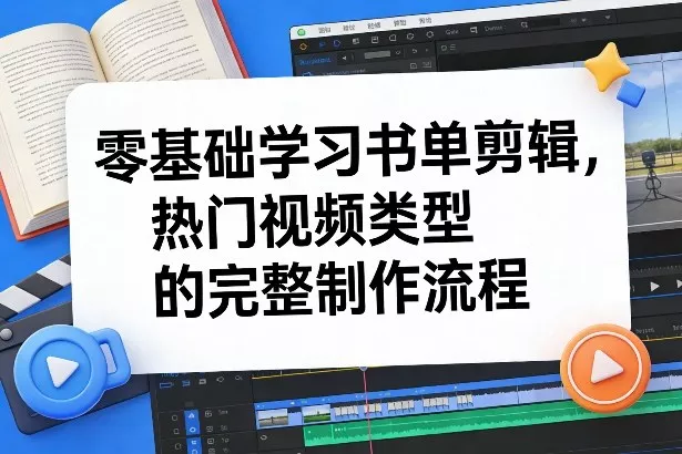 零基础学习书单剪辑，热门视频类型的完整制作流程(更新2026) - 轻创社