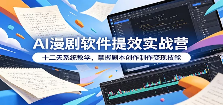 AI漫剧软件提效实战营：十二天系统教学，掌握剧本创作制作变现技能 - 轻创社