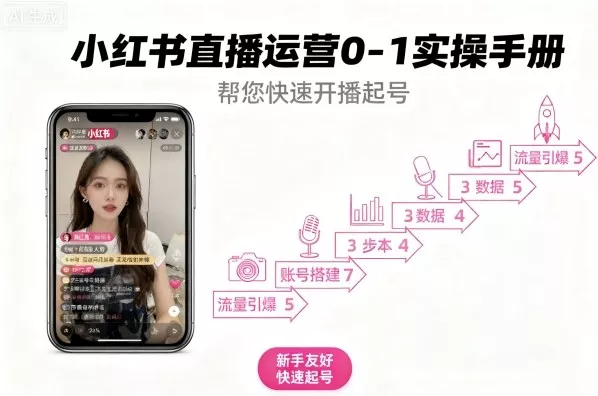 小红书直播运营0-1实操手册，帮您快速开播起号 - 轻创社