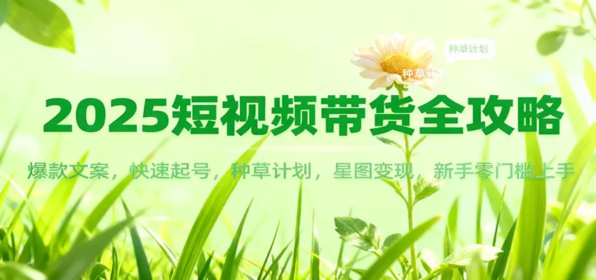 2025短视频带货全攻略：爆款文案，快速起号，种草计划，星图变现，新手零门槛上手 - 轻创社