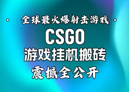 【年底大揭秘】基于全球最火爆的射击CSGO游戏挂G搬砖，日入5张+，震撼公开 - 轻创社