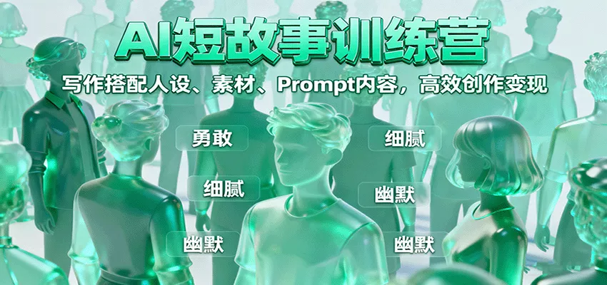 AI短故事训练营：写作搭配人设、素材、Prompt内容，高效创作变现 - 轻创社