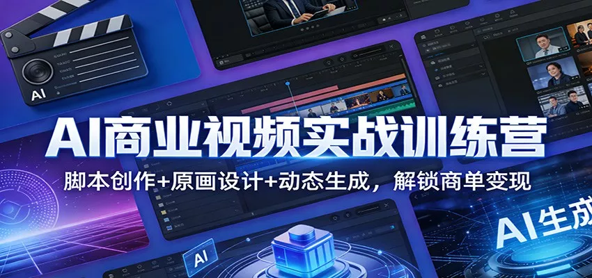 AI商业视频实战训练营：脚本创作+原画设计+动态生成，解锁商单变现 - 轻创社