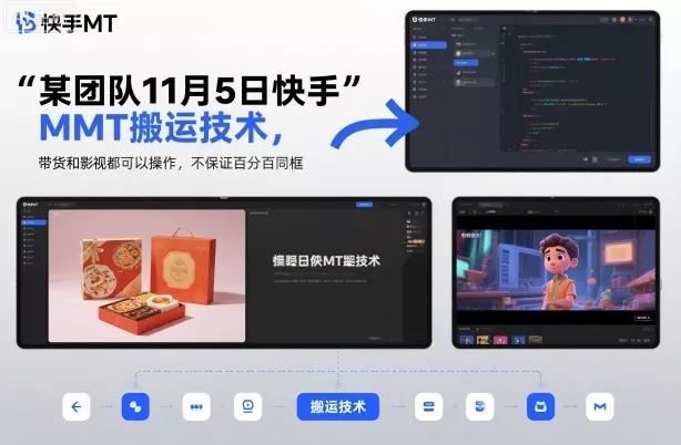 某团队11月5日快手MT搬运技术，带货和影视都可以操作，不保证百分百同框，自测 - 轻创社
