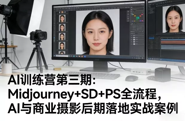 AI训练营第三期：Midjourney+SD+PS全流程，AI与商业摄影后期落地实战案例 - 轻创社
