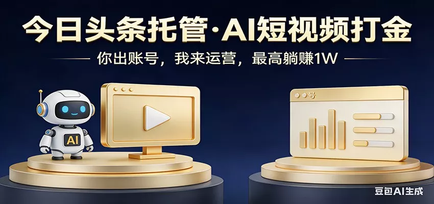 头条号AI托管，我提供作品，你提供账号，每天5分钟发布，小白躺赚3000+ - 轻创社