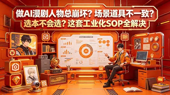 做AI漫剧人物总崩坏？场景道具不一致？选本不会选？这套工业化SOP全解决 (更新 - 轻创社