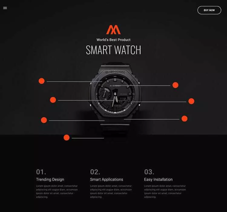 时尚腕表产品介绍html5模板 - 轻创社