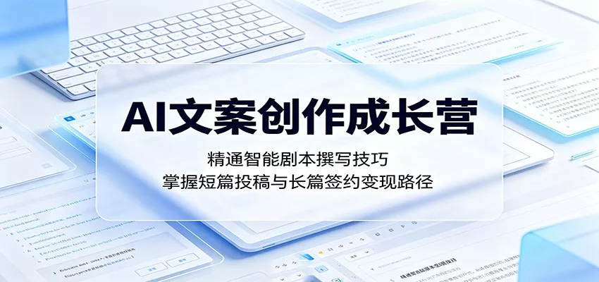 AI文案创作成长营：精通智能剧本撰写技巧，掌握短篇投稿与长篇签约变现路径 - 轻创社