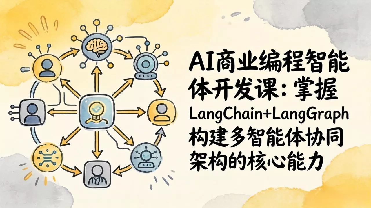 AI商业编程智能体开发课：掌握LangChain+LangGraph构建多智能体协同架构的核心能力 - 轻创社