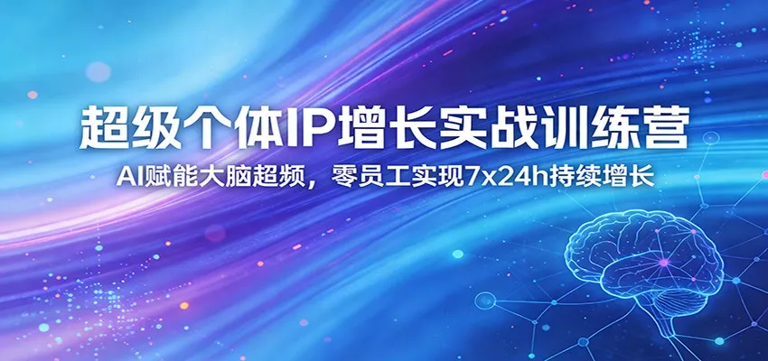 超级个体IP增长实战训练营：AI赋能大脑超频，零员工实现7x24h持续增长(更新) - 轻创社